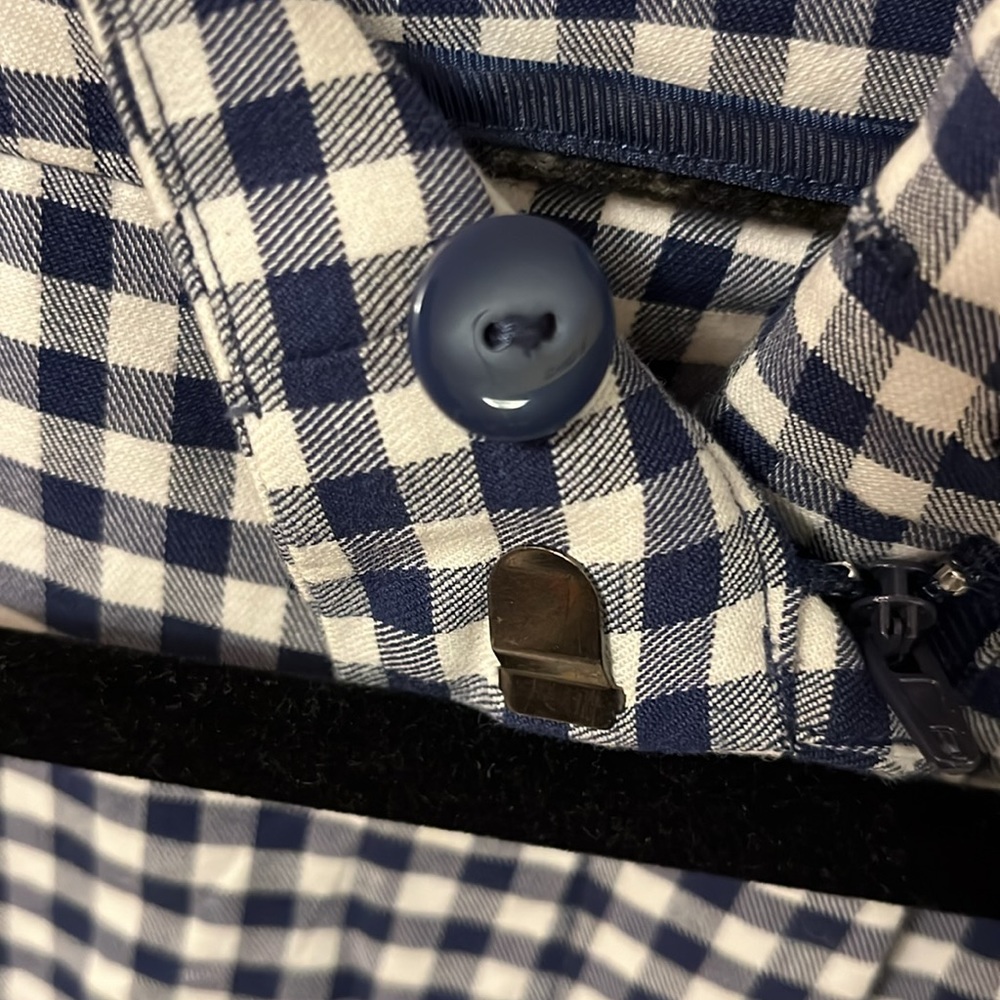 Zara Basic Size Medium Blue And White Gingham Pan… - image 5